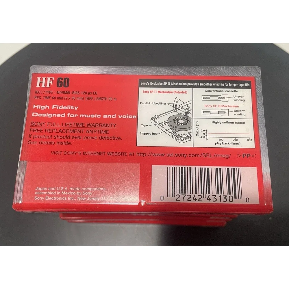 Sony HF 60 Min Audio Cassettes Pack of 6 Sealed New C-60HFC Type 1 Normal Bias⁠